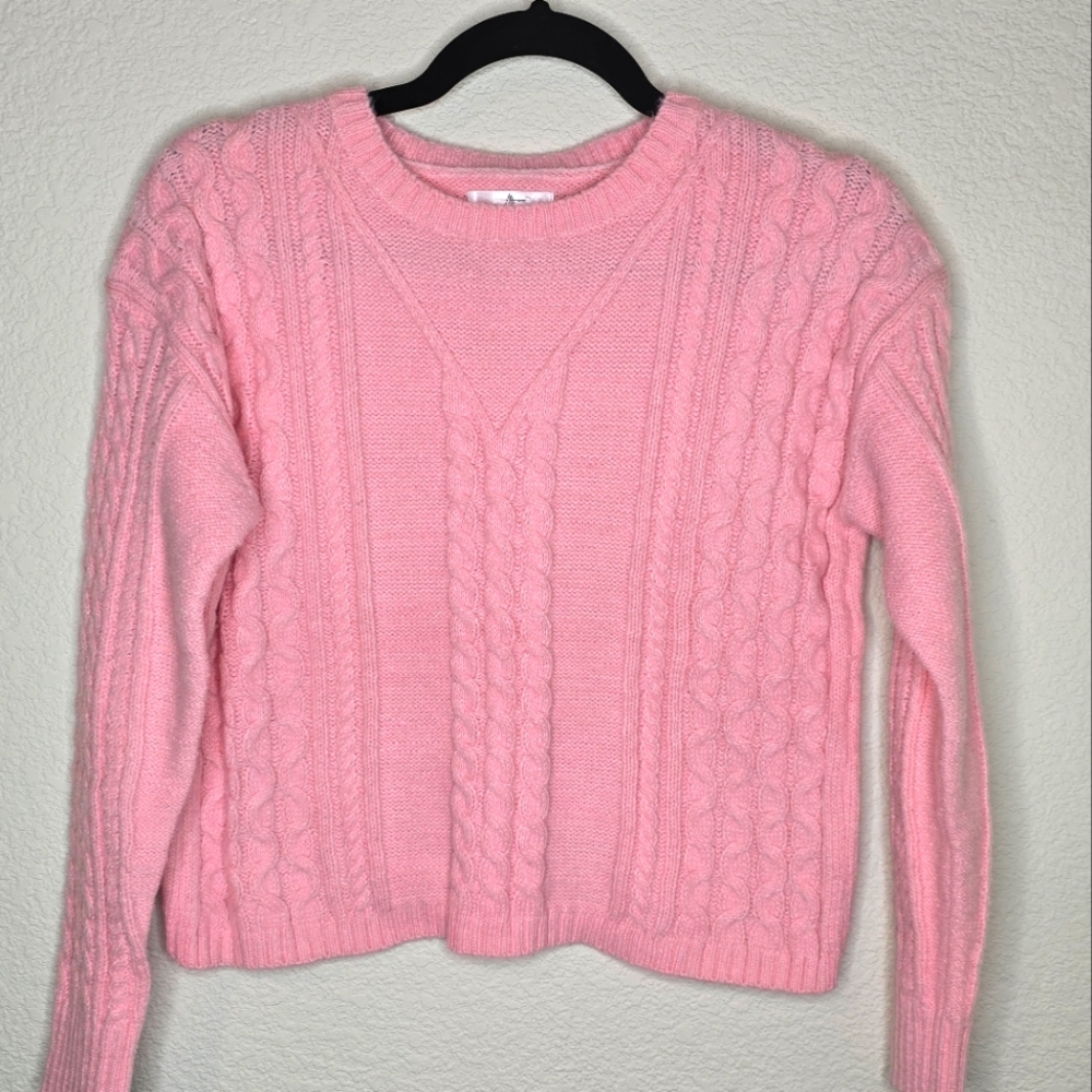 Amanda Pink Cable Knit Sweater